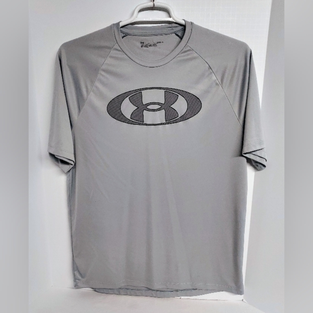 Men's Under Armour Performance T Gray Logo Crew Neck Short Sleeve Tshirt
Size: L